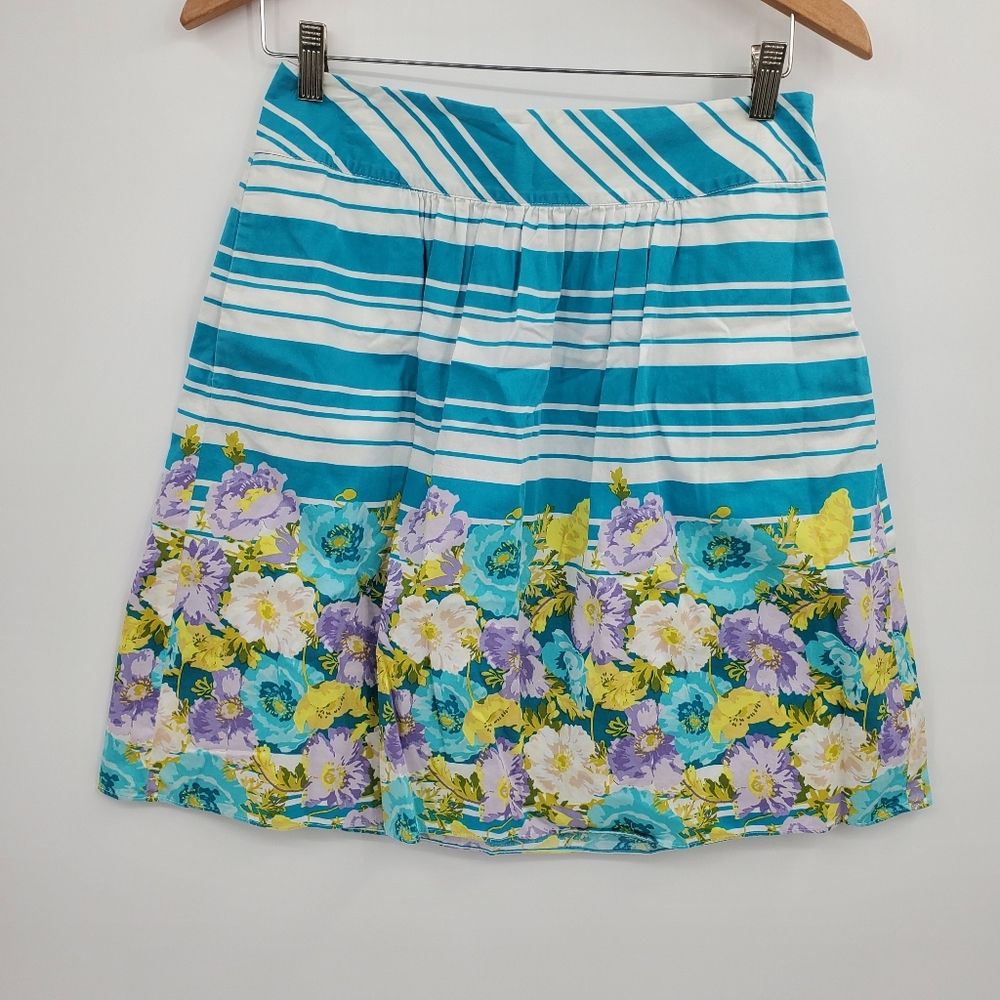 ☆☆ Talbots Petites Floral Striped Women's Skirt Size 4P